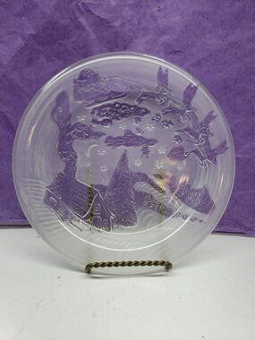 Celebrations Crystal Clear 312281 7in. The Night Before Christmas Frosted Plate